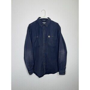 Carhartt 103554 Rugged Flex Relaxed Fit Mens Distressed Canvas Cotton Shirt Sz L